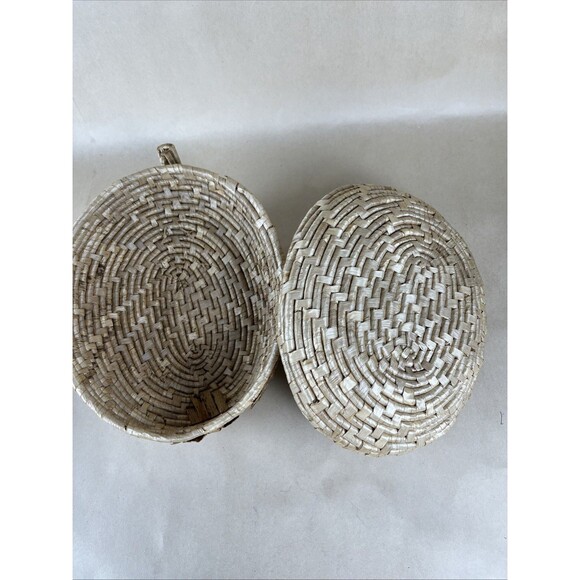 Vintage 10"‎ Duck Nesting Baskets w/ Lids Coiled Straw Folk Art Decor 4 Pc Set - Picture 7 of 12